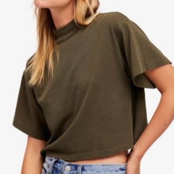 Free People Tops - Free People Boxy Cropped Cotton Tee